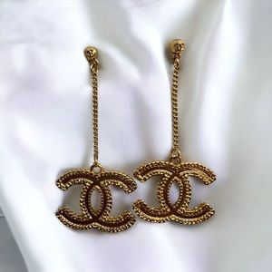Chanel large drop earrings